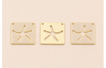 Cuadrado calado EstrellaMar 15*15mm Beige