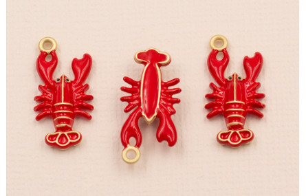 Colgante Langosta 18*10mm rojo