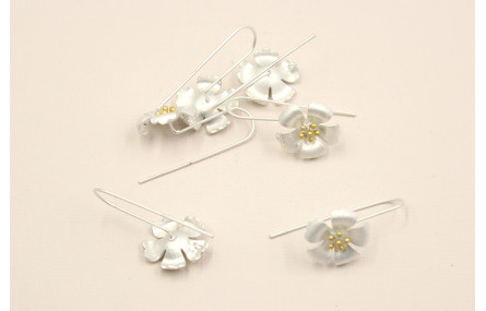 Pendiente gancho 16mm. Oro y Plata Mate