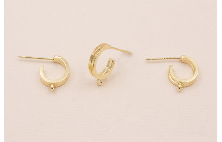 Pendiente semi Ovalo 12*10mm Oro