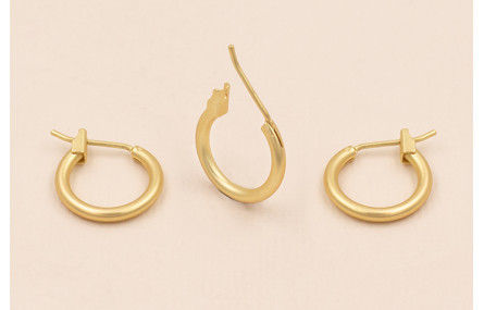 Pendiente Aro cerrado 14mm diametro Dorado Mate