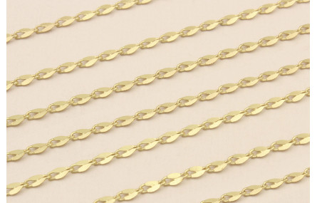 Cadena eslavon ovalado opacco 5*2,5mm Dorado Mate