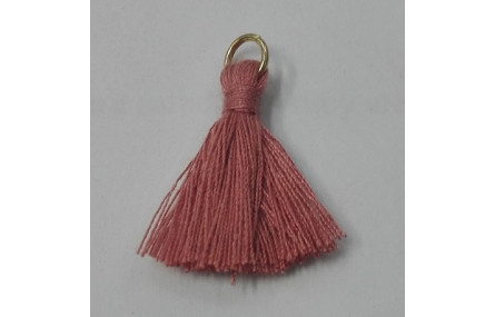 Pompon 25mm con anilla dorada Malva Piedra