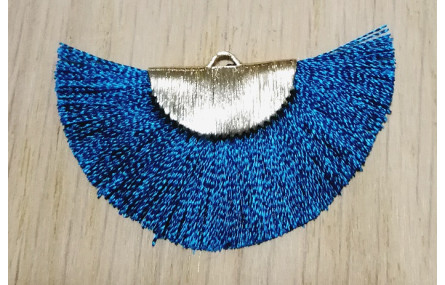 Pendiente abanico 45*25mm Azul petróleo