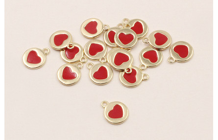 Chapita corazon Rojoo 7mm 