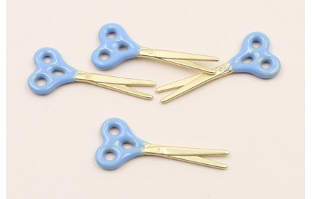 Cuenta Tijeras 25*10 esmaltadas Azul