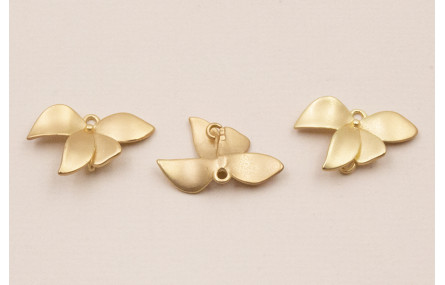 Colgante 4 hojas 20*12mm Dorado Mate