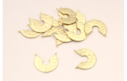 Cuenta Semicirculo labrado de 18mm Dorado Mate