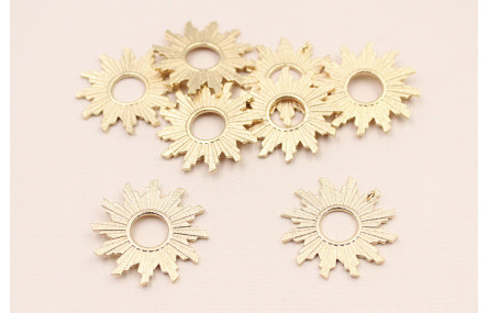 Cuenta Sol estriado Dorado de 29mm