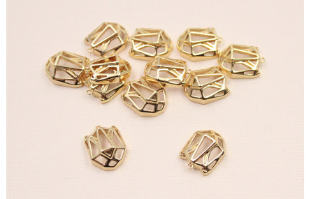 Cuenta Cabeza Tigre 3 dimensiones 14*10mm Oro