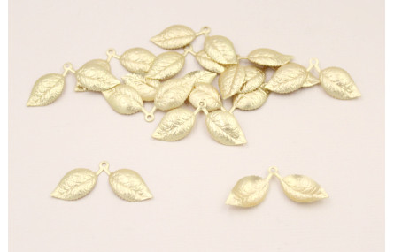 Pieza Dos Hojas Concavas Dorado Mate 32*15mm