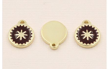 Colgante Stainless Steel 10mm estrella Marrón