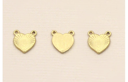 Corazón estriado 8*8mm Dorado Mate