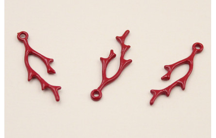 Cuenta Coral 25*7*0,5mm esmalte Rojo