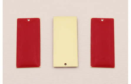 Cuenta Rectangulo 38*15 D.Mate Esmalte Rojo