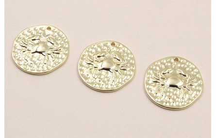 Medalla 16mm latón Dorado Horóscopo CANCER