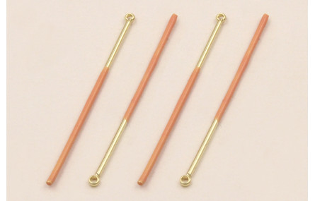 Colgante Acero Inox. Listón de 38mm Oro y Coral