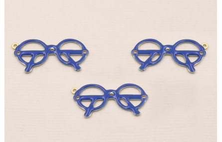 Pieza Gafas 25*12mm Esmalte Azul