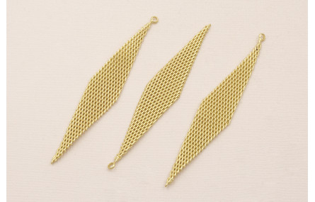 Pieza de Malla forma Rombo 70*15mm Dorado Mate