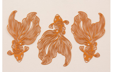 Colgante Pez Tropical Plano 60*35mm Naranja