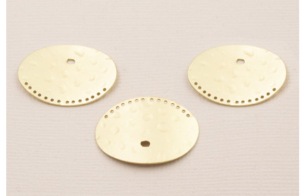 Chapa Curvada Martillleada 26*20mm Dorado Mate