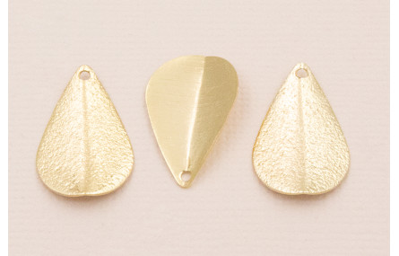 Péndulo doblado 20*12mm Oro y Oro satinado