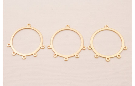 Aro de 32mm con 6 argollas Oro Mate