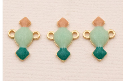 Colgante 15*10 Ocre, Esmeralda Caldera Dorado Mate