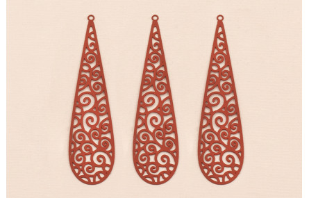 Colgante péndulo labrado lámina 64*16mm Color Teja