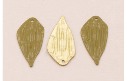 Hoja Plana 25*12 Oro Mate y Esmalte verde