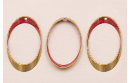 Ovalo Biselado 40*22 Esmalte Frambuesa