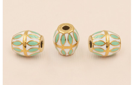 Barrilete Acero Inox. 12*10 Esmalte Blanco y Verde