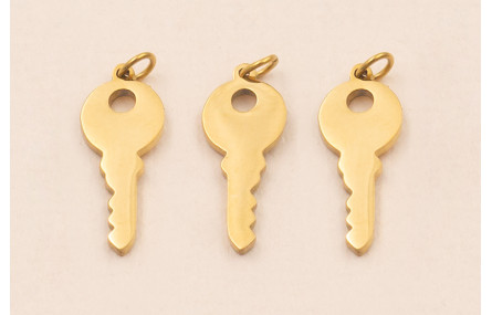 Colgane llave Acero Inox. 14*6mm Oro