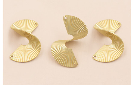 Pieza circular rizada de 35*26mm Oro Mate