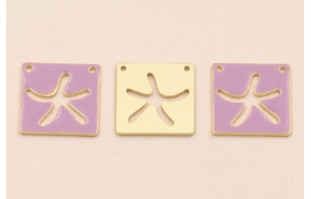 Cuadrado calado EstrellaMar 15*15mm Lila