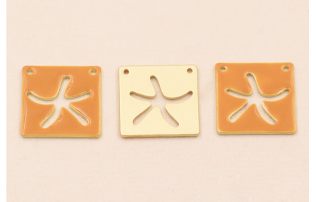 Cuadrado calado EstrellaMar 15*15mm Ocre
