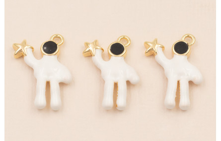 Astronauta con estrella 21*14  Blanco y Negro 