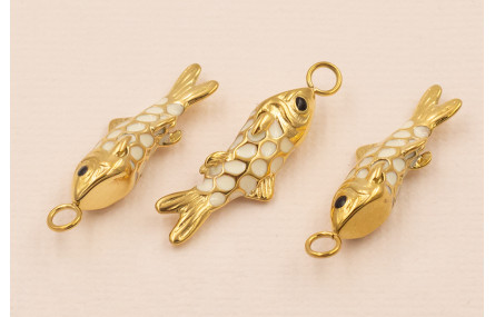 Colgante Pez Acero Inox 316L 25*6*6mm Blanco