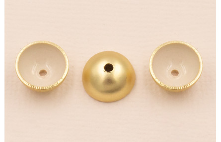 Semi Bola de 10mm con esmalte Beige Oro Mate