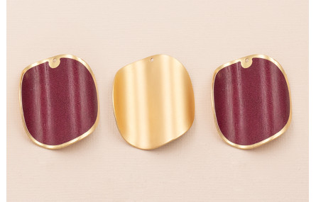 Disco ondulado de 40mm Oro Mate color Granate