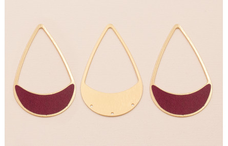 Colgante lágrima 58*37mm Oro Mate color Granate