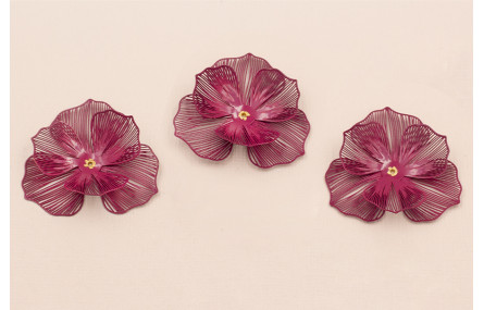 Flor 40mm 2 Capas  color Cardenal