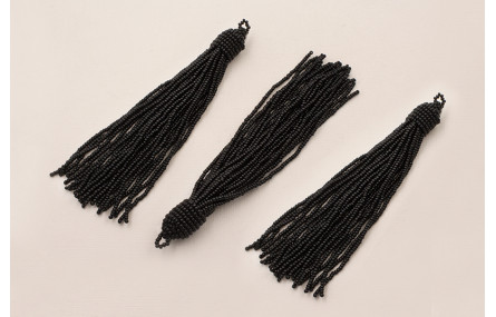 Fleco de Abalorio de 120mm  Negro
