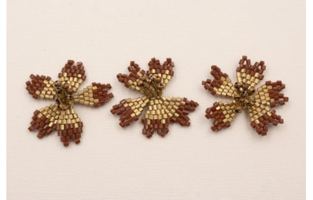 Flor Abalorio de 30mm diametro Marrón y Cobre