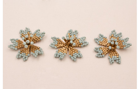 Flor Abalorio de 30mm diametro Agua y Cobre