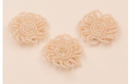 Flor Abalorio Rosa transparente de 35mm diametro