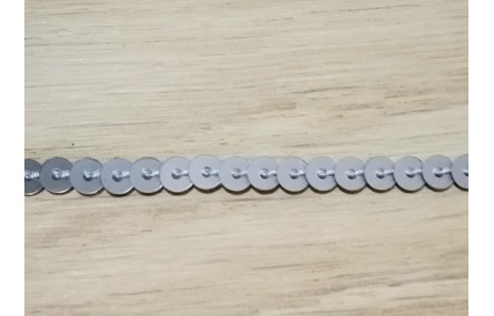 Tira de lentejuelas de 4mm Plata Vieja